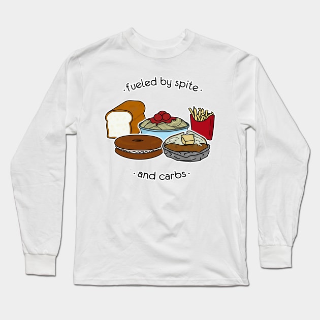 Fueled by Carbs Long Sleeve T-Shirt by DesignsMikki